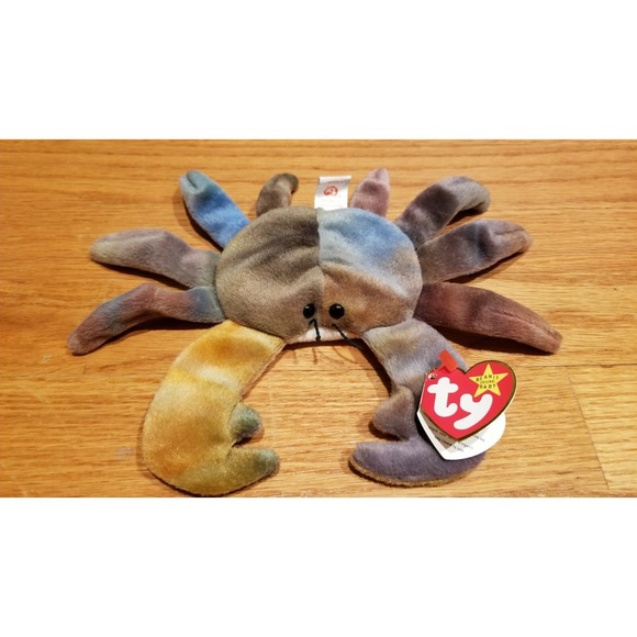 Ty Other - Ty Beanie Baby Claude the Crab w/ Tag Errors Plush Toy Rare PVC New Retired 1996